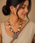 Handcrafted Multicolour Bird Motif Necklace Set
