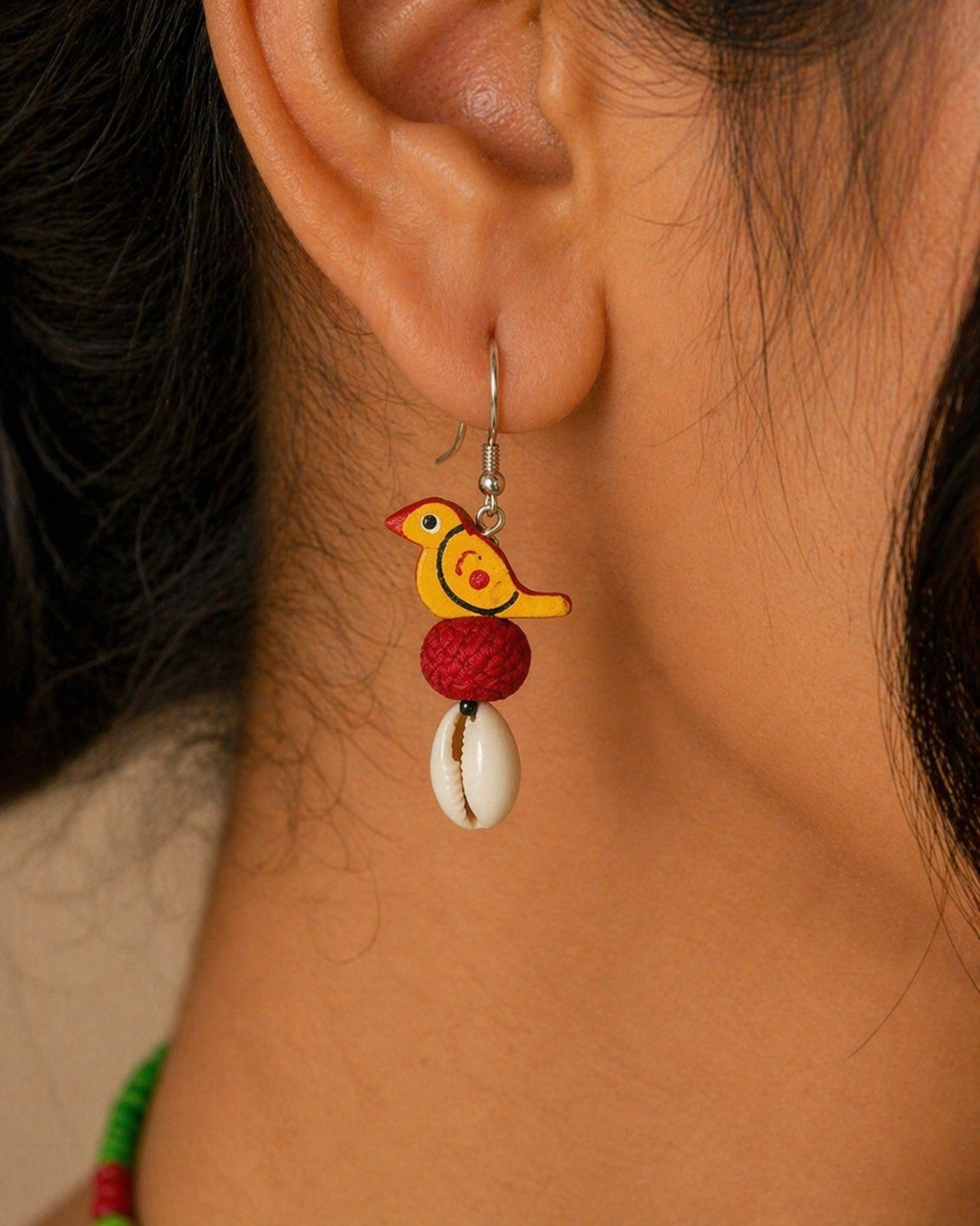 Handcrafted Multicolour Bird Motif Necklace Set