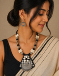 Monochrome Tribal Statement Necklace Set