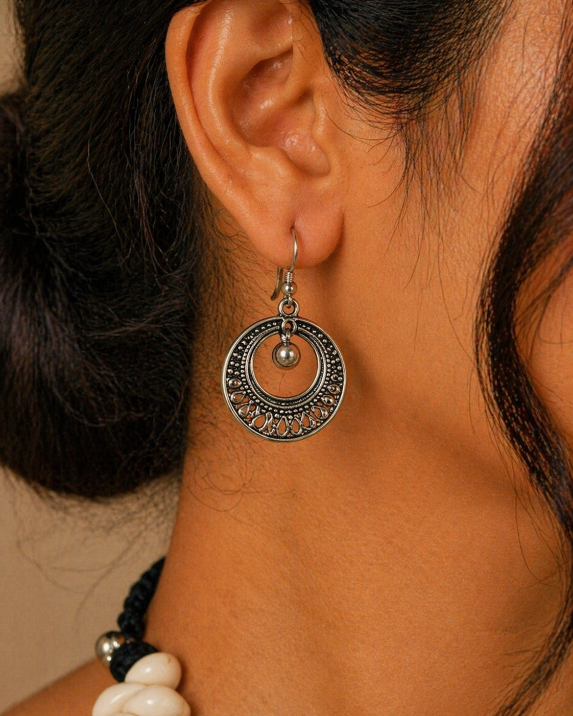 Monochrome Tribal Statement Necklace Set