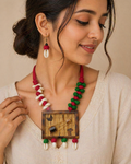 Handcrafted Rustic Art Necklace with Cowrie Shell Accents