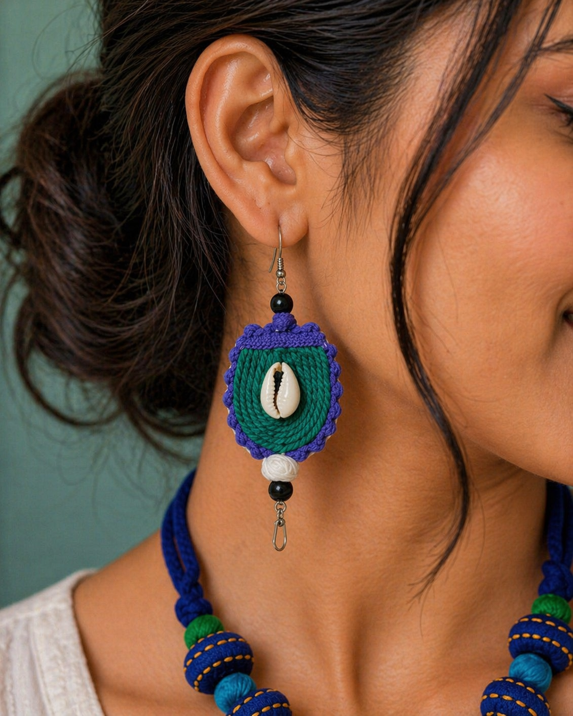 Handcrafted Coastal-Inspired Statement Necklace & Earring Set