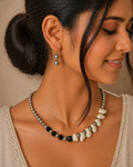 Minimalist Beaded Necklace & Drop Earring Set