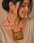 Handcrafted Rustic Wooden Pendant Necklace Set