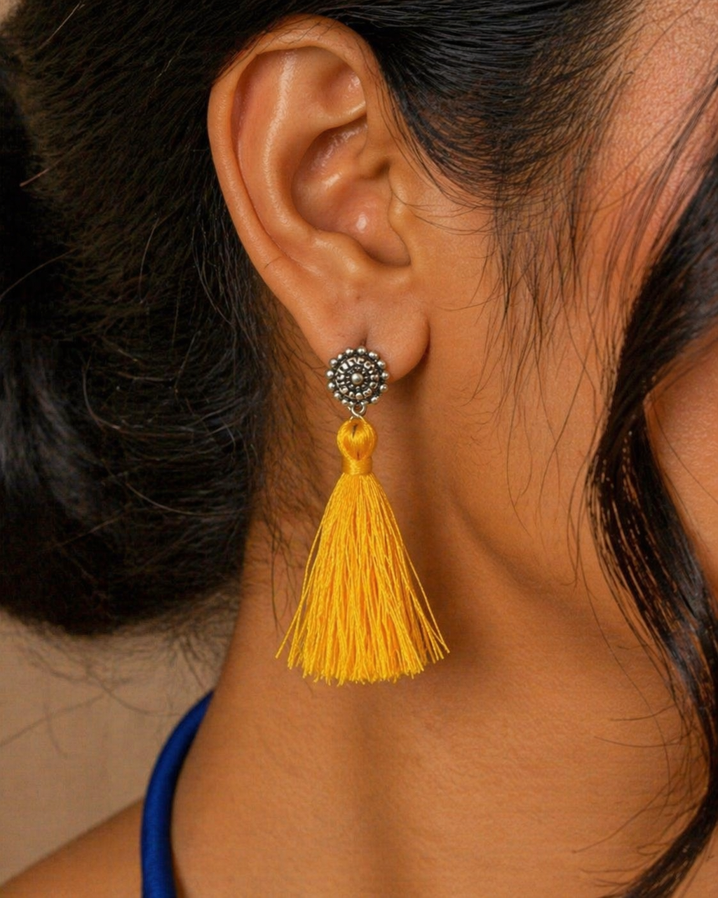 Boho Triangle Pendant Necklace Set with Tassels