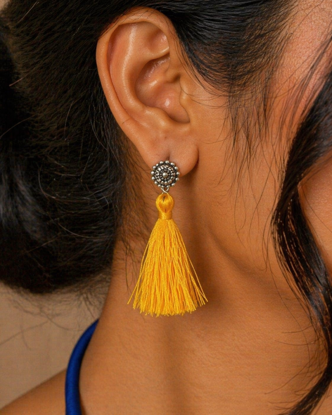 Boho Triangle Pendant Necklace Set with Tassels