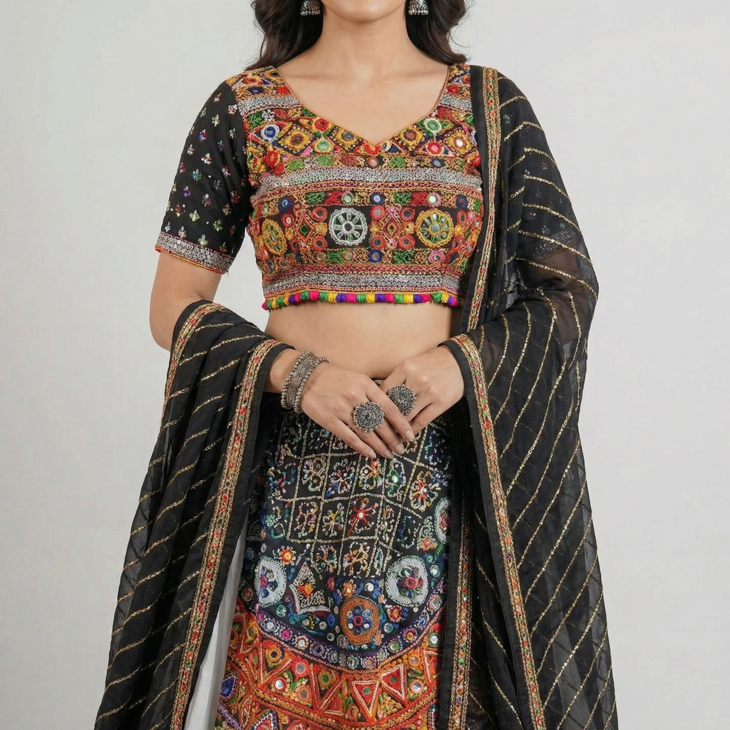 Ivory Noir Chaniya Choli
