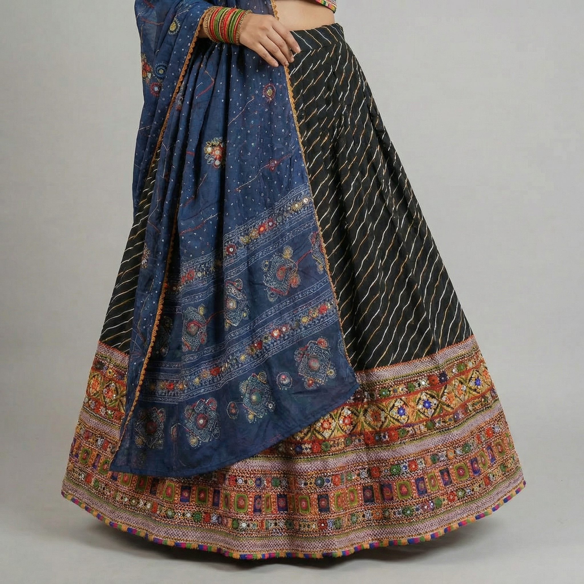 Midnight Stripe Chaniya Choli
