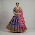 Royal Blue & Pink Traditional Chaniya Choli