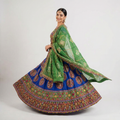 Royal Blue Kutchi Mirror Work Chaniya Choli Set