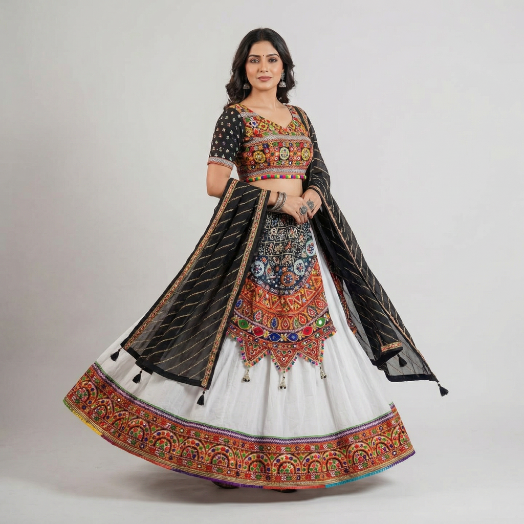 Ivory Noir Chaniya Choli