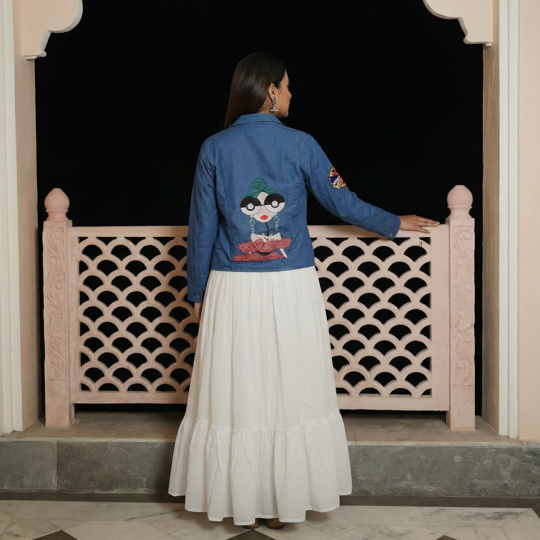 Indigo Heritage Jacket Chaniya Choli